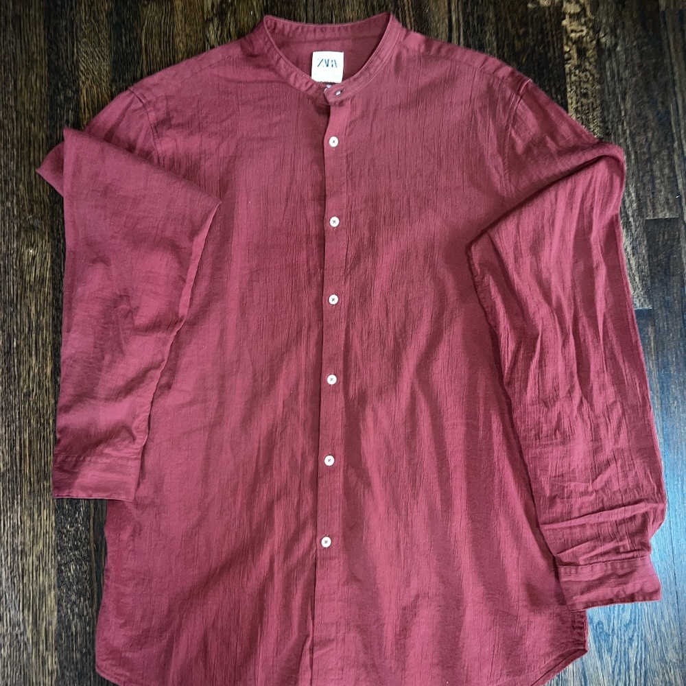 Long sleeve relaxed fit shirt - Zara